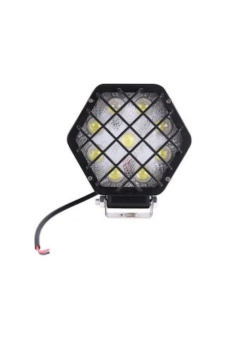 48w Altıgen Kafesli Siyah 16 LED Off Road Tekne Çalışma Lambası
