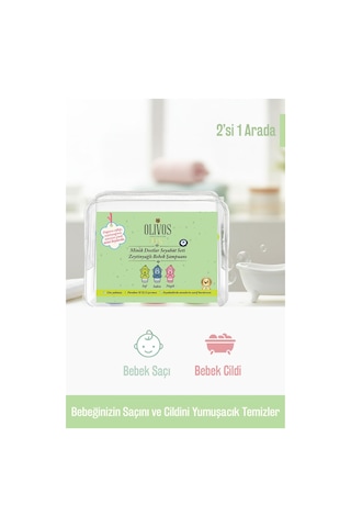 Olivos Baby Minik Dostlar Seyahat Seti %100 Doğal Zeytinyağlı, Nazik Ve Göz Yakmayan Bebek Saç Ve Vücut Şampuanı 3 89