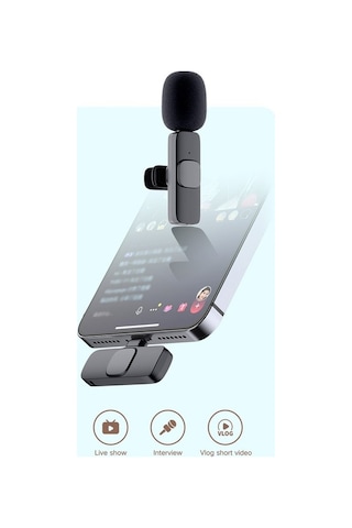 Kablosuz Mini Mikrofon Seti - 20m Menzilli, 5 Saat Çalışma Süresi, Type-c Bağlantılı, Canlı Yayın Ve Kayıtlar İçin