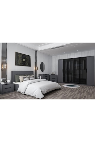 Kale Luxe Yatak Odası Takımı - Antrasit Set 2