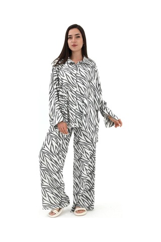 Zebra Desenli Alt Üst İkili Takım - Siyah-siyah Siyah