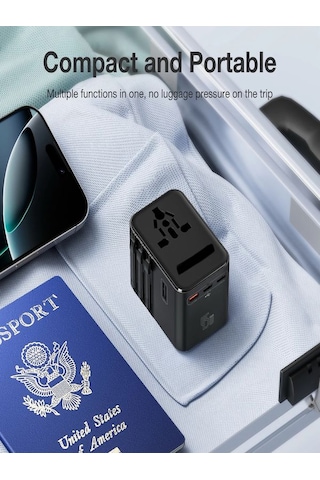 Fc-22 45w Global Seyahat Şarj Aleti - 2 Usb-a, 3 Type-c, 1 Ac Pri