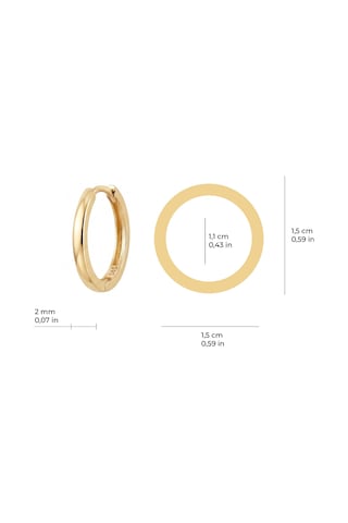 Altın Halka Küpe 1.5 Cm Çap İçi Dolu Döküm 14 Ayar