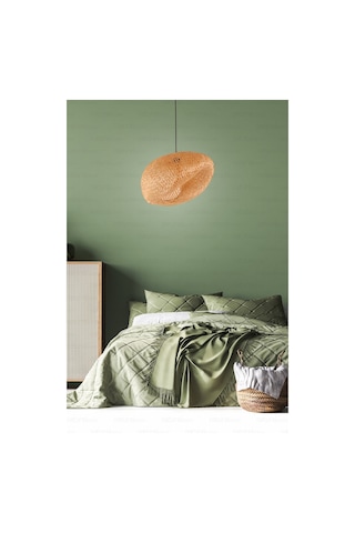 Bohem Bambu Asimetrik Sarkıt Avize Lamba 58cm - Iskandinav, Modern, Bohem, Rattan Aydınlatma Bambu