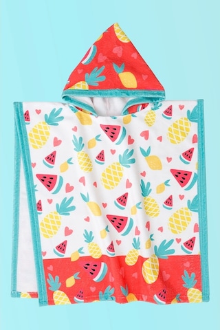 Unisex Çocuk Bebek Kapşonlu Plaj Havlusu Panço Havlu Deniz Havuz Havlusu Fruit