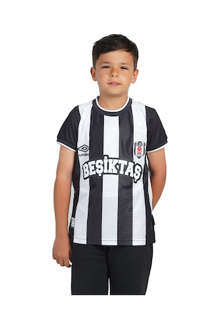 Gsstore Beşiktaş Umbro Lisanslı Çubuklu Çocuk Forma Siyah - Beyaz