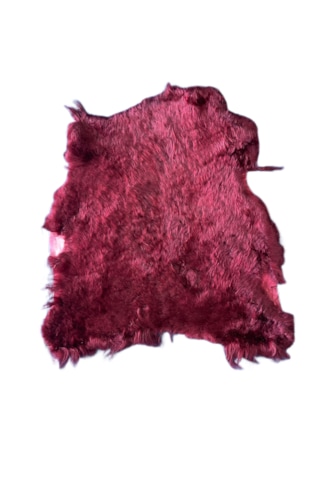 Gerçek Uzun Tüylü Koyun Postu Bordo 80 X 60 Cm