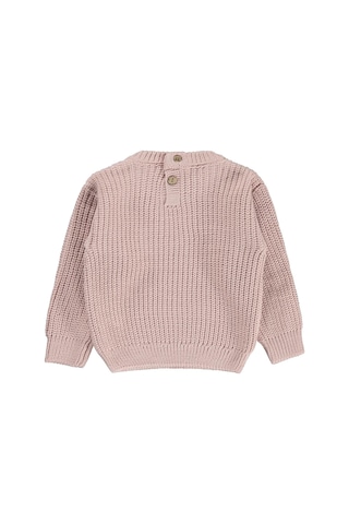 Civil Baby Arkadan Düğmeli Basic 6-18 Ay Kazak - Pudra