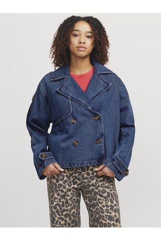 Jack & Jones Kadın Kısa Denim Trençkot - Carlie - 12269054 Medium Blue Denim Çok Renkli