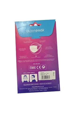Dizaynmask Gümüş İyonlu Yıkanabilir Maske Kırmızı - L
