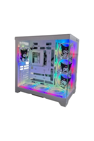 Kuromi Karakterli 7 Argb Fanlı Beyaz Akvaryum Kasa