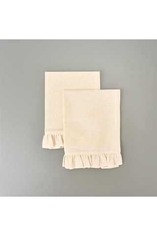 Evidea Soft Fırfırlı 2'li Amerikan Servis - Ekru - 35x50 Cm Ekru