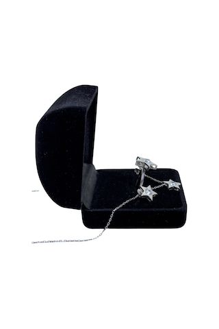 Oya Silver Beyaz Işıltılı Gümüş Yıldız Set&takım-gökyüzünün Mücevherleri Koleksiyonu