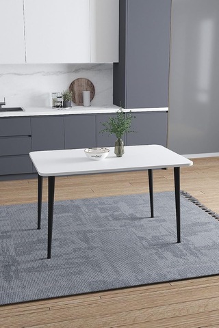 Damla 60x90 Cm Oval Köşeli Beyaz Yemek Masası Mutfak Masası Balkon Masası Çalışma Masası Çok Renkli