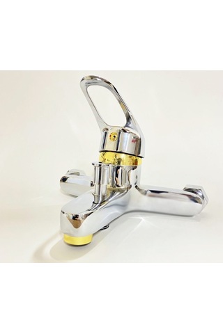 Krom Gold Banyo Duş Musluğu Bataryası Sıcak Soğuk Çift Su Girişli Diğer
