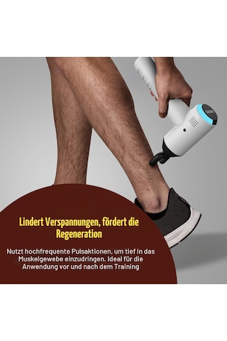 Homedics Mini Masaj Tabancası Masaj Tabancası Taşınabilir Fizyoterapi Masaj Aleti, Profesyonel Physio Derin Masaj Aleti, Fasya Masaj Aleti, 5 Masaj Başlığı, Kablosuz, Şarj Edilebilir - Beyaz