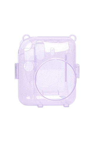 Instax Mini 12 Makine Uyumlu Lila Simli Pleksi Kılıf