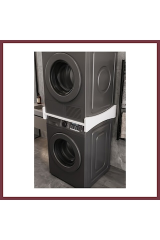 Storeşahin Çamaşır Makinesi Kurutma Makinesi Ara Bağlantı Tablası Üst Üste Koyma Rafı Standı 60x63,6 Cm Üst Üste Koyma Kiti 263 Beyaz Shn0720