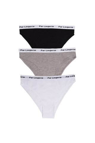 Parlingerie Kadın 3lü Slip Külot Siyah-beyaz-gri Siyah - Beyaz - Gri
