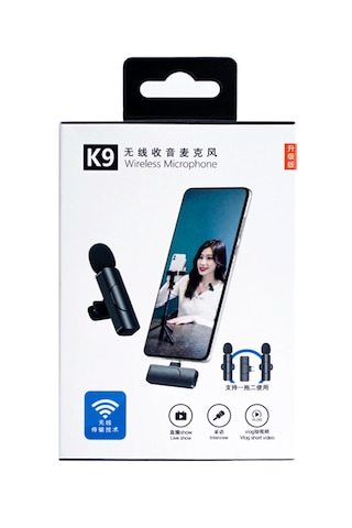 K9 Yaka Mikrofonu Çift Wireless-kablosuz Hd Ergonomik Tak Çalıştır Lightning