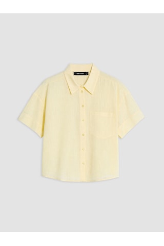 Lcw Vision Sarı Oversize Poplin Kadın Gömlek