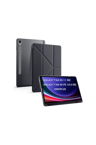 Samsung Galaxy Uyumlu Tab S9 Fe X510 X516 Kılıf Kalem Bölmeli Trifolding Case Kılıf