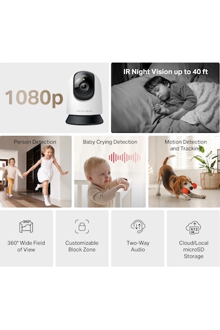 Mercusys 2mp 4mm Kablosuz Wıfı Pan-tilt Ip Kamera Mc200