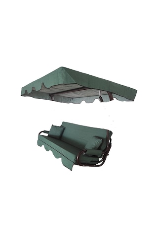 Süngersiz Tenteli Salıncak Kumaş Seti 3 Kişilik Süngersiz 164x47 Cm Yeşil