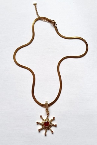 Ajda Bilezik Uyumlu Güneş Çelik Charm Altın