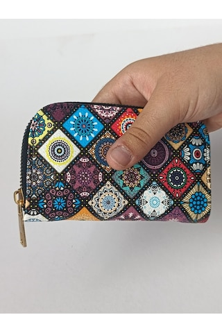 Tovyamade Suni Deri Desen Baskılı Cüzdan,kartlık,bozukpara Çok Renkli - Sarı