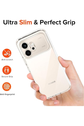 Honor 600 Kılıf Darbe Emici Korumalı Pürüzsüz Esnek Şeffaf Silikon