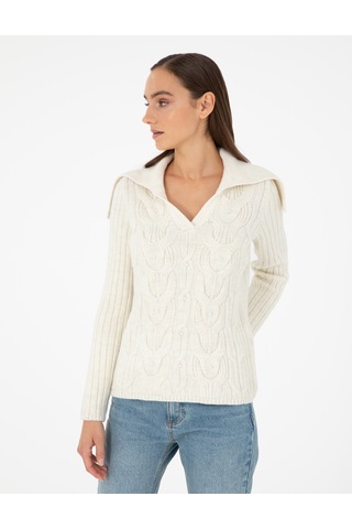Pierre Cardin Kadın Ekru Kazak /triko 50290549-vr019 Ekru