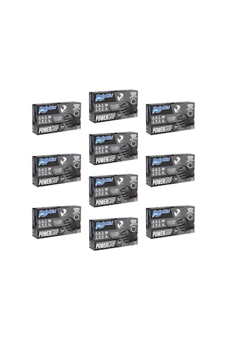 Dolphin Nitril Powergrip Ekstra Kalın Elmas Dokulu Eldiven Siyah Large Büyük Boy - 50'li 10 Paket