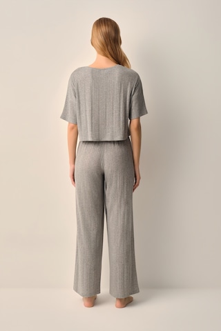 Suwen Dora Pamuklu Pijama Takımı Sh2663466051 Gri Melanj