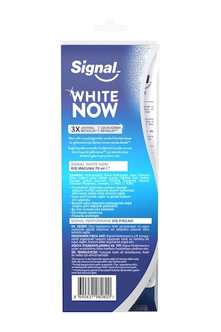 Signal White Now Diş Macunu 75 ML + Performans Diş Fırçası Mavi