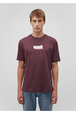 Mavi Logo Baskılı Bordo Tişört Loose Fit / Bol Rahat Kesim 0612358-70260 Kahverengi-70260