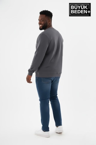 Süperlife Erkek Büyük Beden New York Baskılı Bisilet Yaka İnce Sweatshirt Spr26bsw956-5 Gri