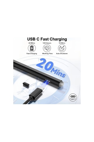 Fastbuy Silver Usı 2.0 Chromebook Stylus, 4096 Basınç Duyarlı, Usb C Hızlı Şarj, Palm Rejection, Lenovo Hp Asus Acer Uyumlu