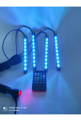 Atmosferik Aydınlatma Araç Içi Ayak Altı Led Müziğe Sese Duyarlı Kumandalı Rgb Aydınlatma Kaliteli