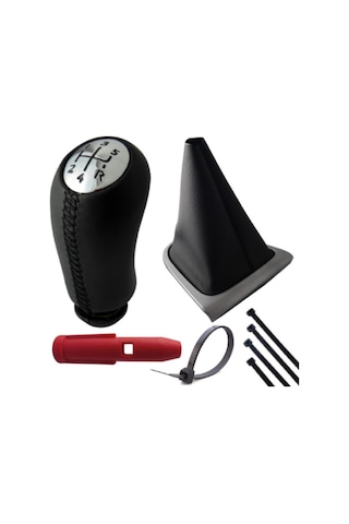 Renault Clio 4 Deri Vites Topuzu Siyah Dikişli Ve Körüğü Takım siyah