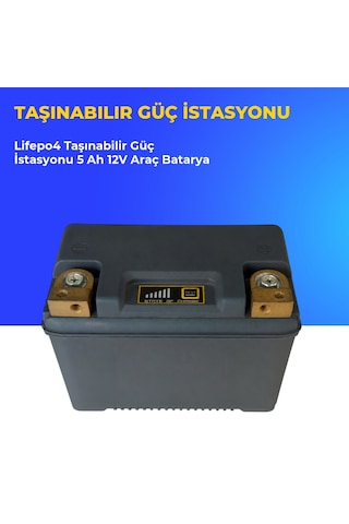 Lifepo4 Taşınabilir Güç İstasyonu 5 Ah 12v Araç Batarya