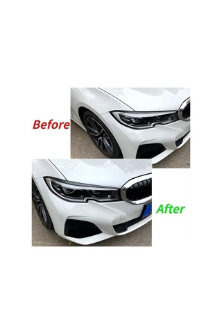 Araba Far Kaş, Parlak Siyah Far Kaş Döşeme, Bmw 3 Serisi G20 G28 320ı 325ı 2019 Gloss Black İçin Uyumlu