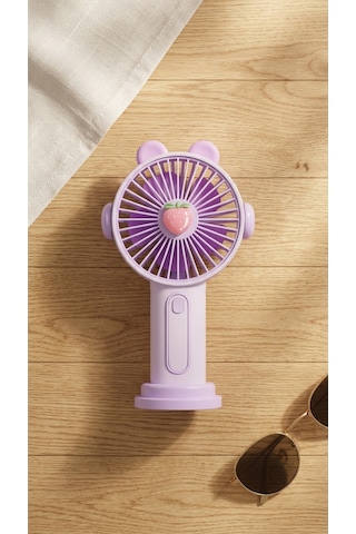 Mini El Fanı Mor Kompakt Tasarımlı, Usb Şarjlı Güçlü Taşınabilir Vantilatör Fan-pl109
