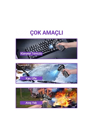 Kargo Mini Turbo Fan 130.000 Rpm Şarjlı 8000 Mah Batarya 4 Vitesli Taşınabilir Elektrikli Hava Üfleyici Kompresör