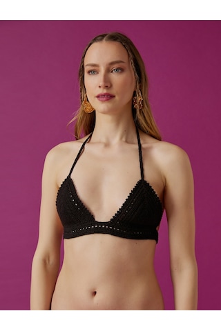Koton Kroşe Örgü Üçgen Bikini Üstü Siyah 2sak10002ht 2SAK10002HT999