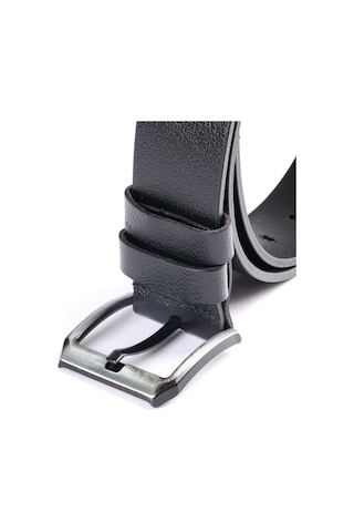 %100 Manda Derisi Erkek Kot Kemeri 4,5 Cm Siyah