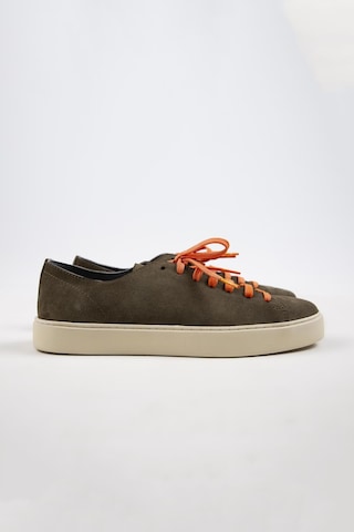Krahe Ares Erkek Hakiki Deri El Boyamalı Bağcık Ve Iki Yedek Bağcıklı Haki Sneakers 001