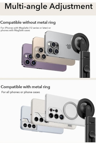 Halolock Manyetik Magsafe Telefon Tutucu Seyahat İçin Evrensel Stand Siyah