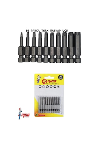 Matkap Uçları Torx Alyan Düz Yıldız 22 Parça 50 Mm Manyetik Mıkna