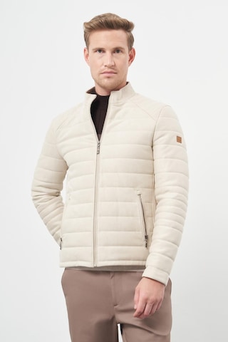 İmza Koyu Bej Suni Deri Hakim Yaka Düz Yırtmaçsız Tam Astar Slim Fit Casual Deri Mont 1038245150 Bej